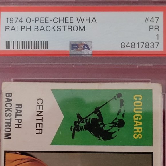 GRADED AND SEALED, 1974 O PEE CHEE, W.H.A. RALPH BACKSTROM CHICAGO COUGARS CARD! - Picture 3 of 4